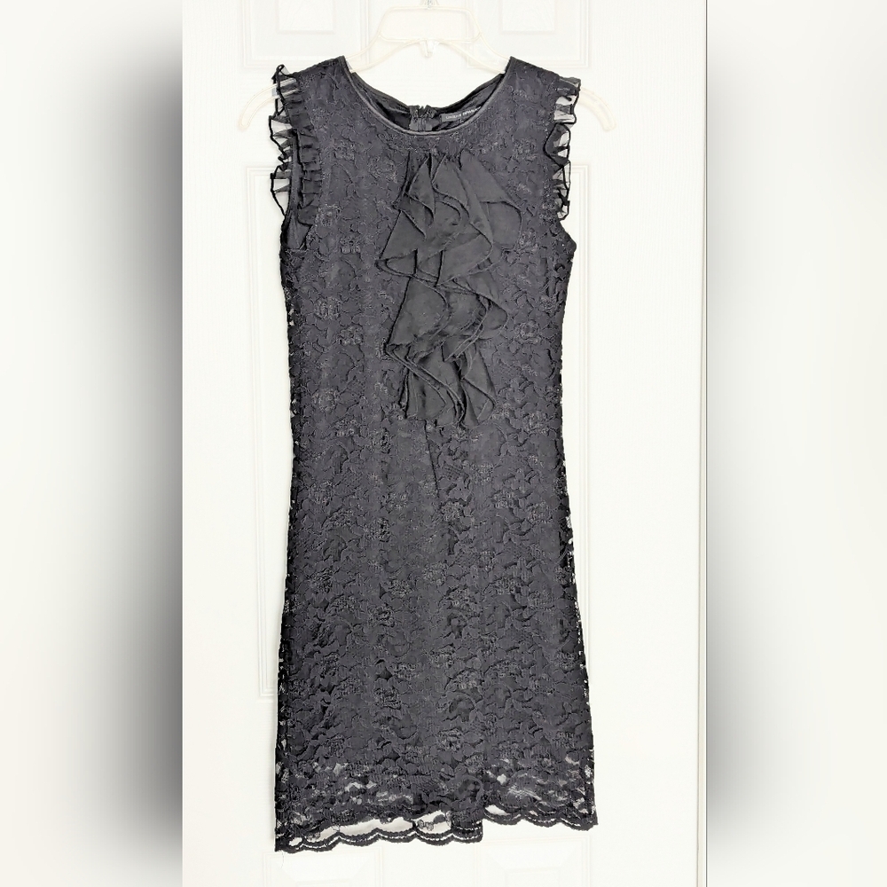 Urban Behavior Women's (Medium) Black Lace Sleeveless Cocktail Dress w/Ruffles